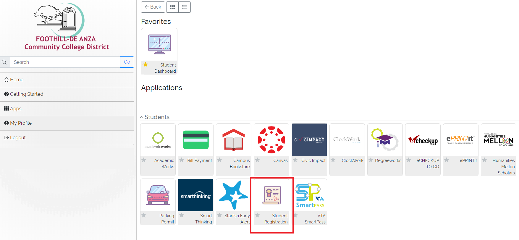 Student Registration in MyPortal