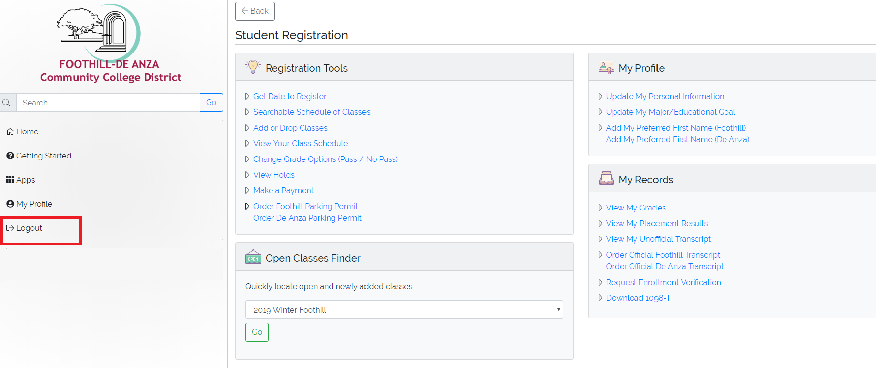 myPortal Logout