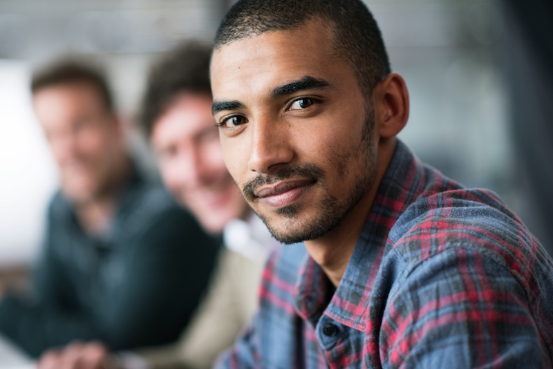 young man in office