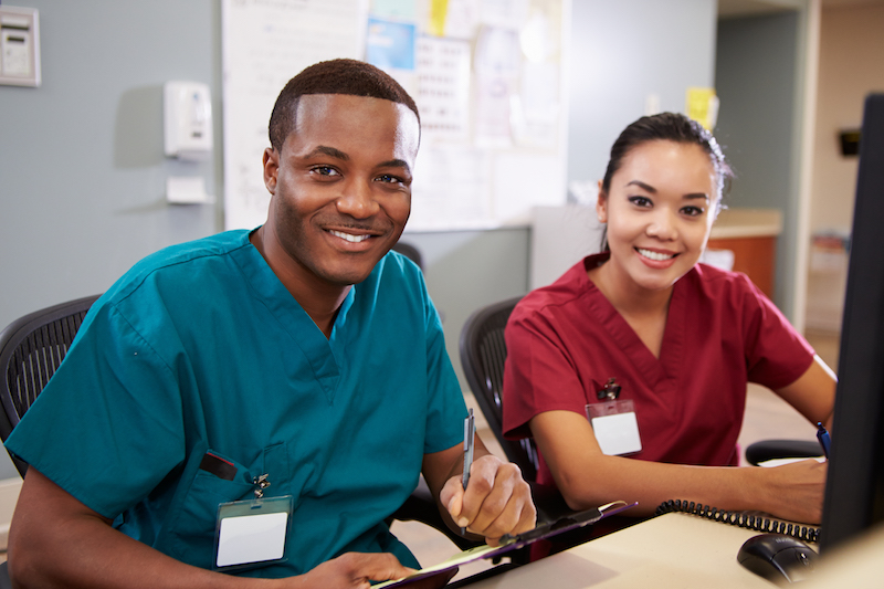 two health workers male and female