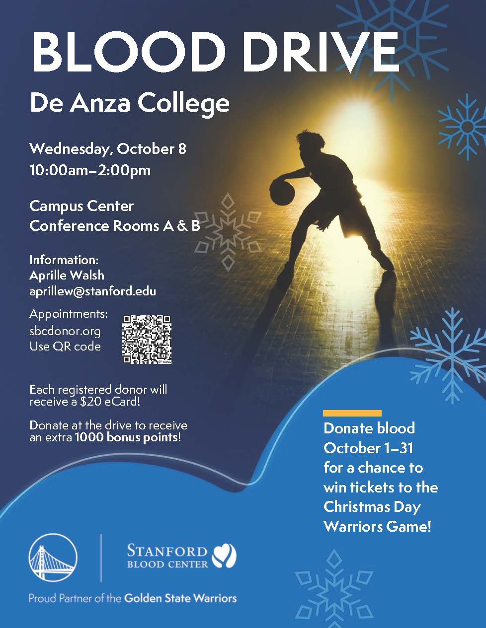 Warriors Blood Drive - silhouette of basketball player