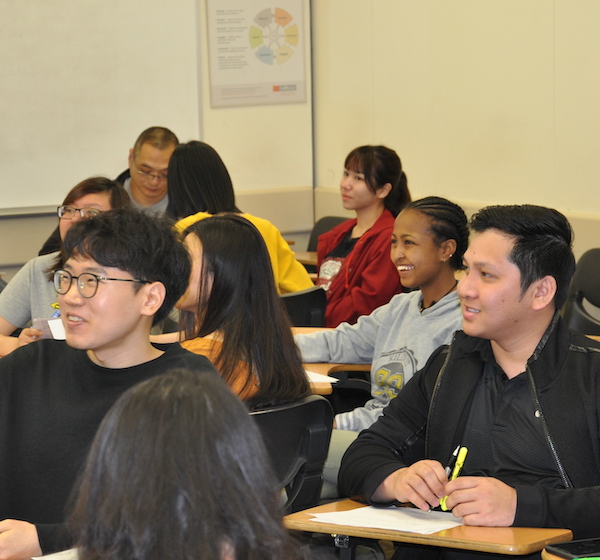 students smiling in classroom